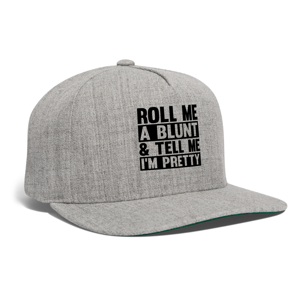 SIE CAPS "ROLL ME A BLUNT" Original Snapback Baseball Cap - heather gray