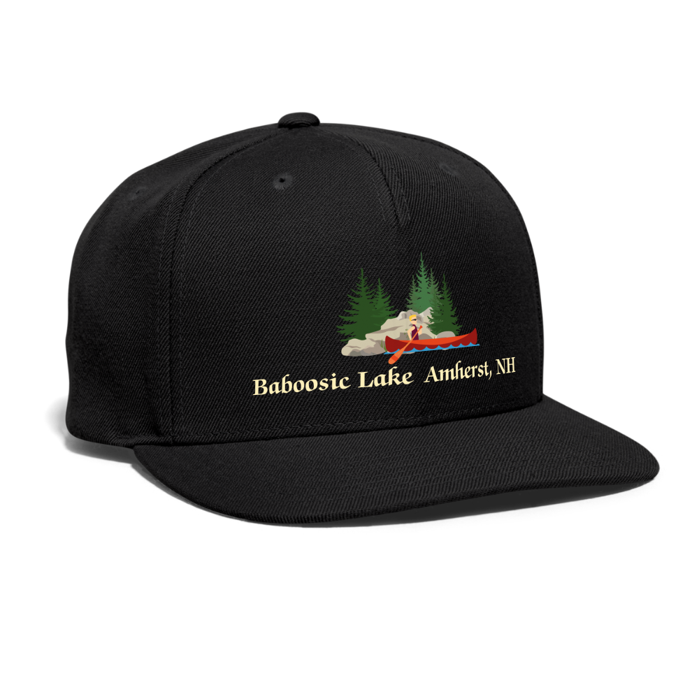 SIE CAPS "BABOOSICLAKE AMHERST NH" Authentic Snapback Baseball Cap - black