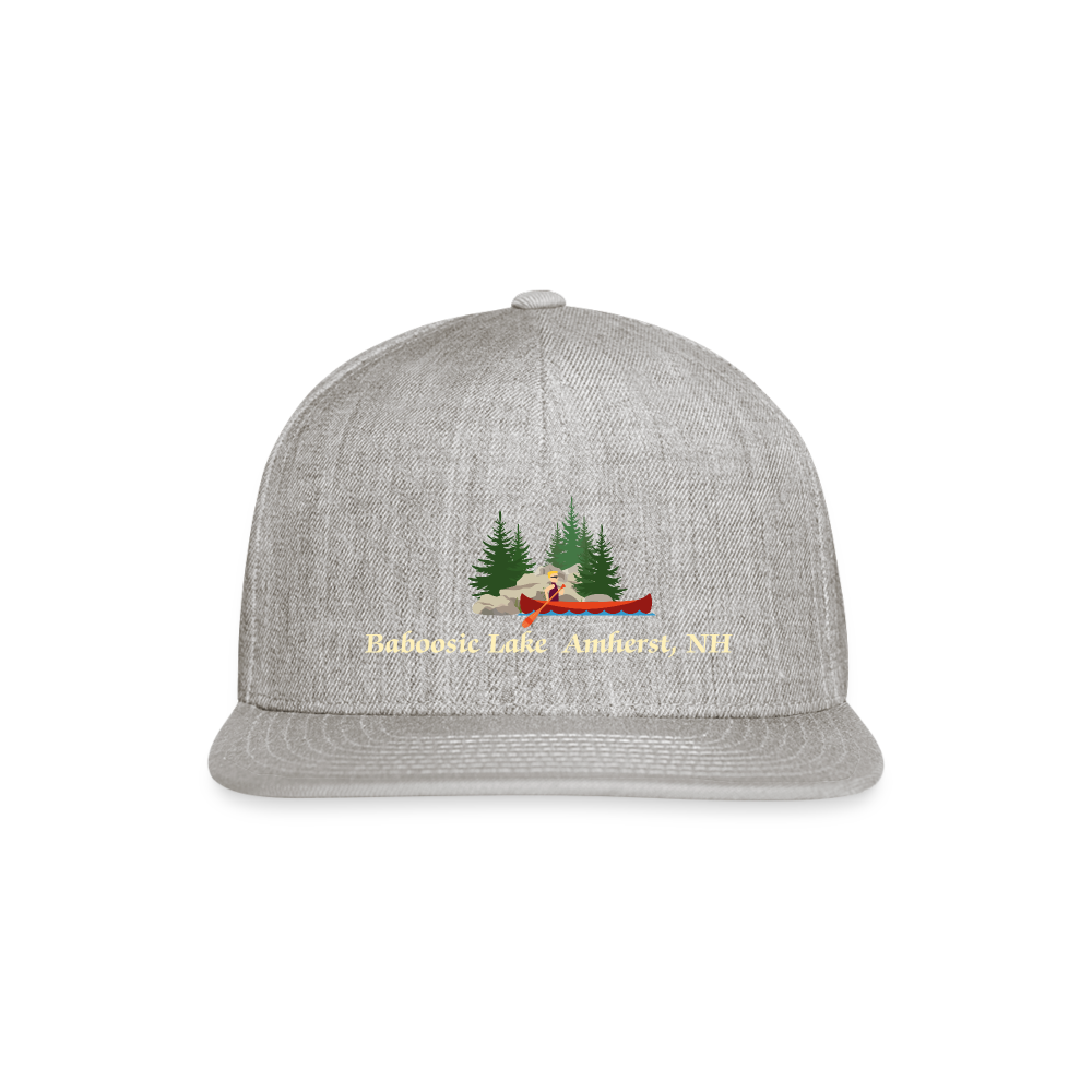 SIE CAPS "BABOOSICLAKE AMHERST NH" Authentic Snapback Baseball Cap - heather gray