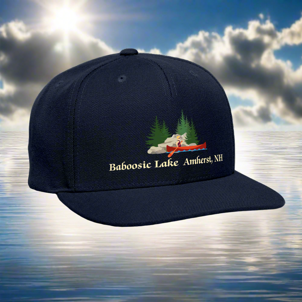 SIE CAPS "BABOOSICLAKE AMHERST NH" Authentic Snapback Baseball Cap - navy