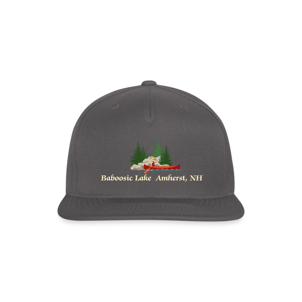 SIE CAPS "BABOOSICLAKE AMHERST NH" Authentic Snapback Baseball Cap - dark grey