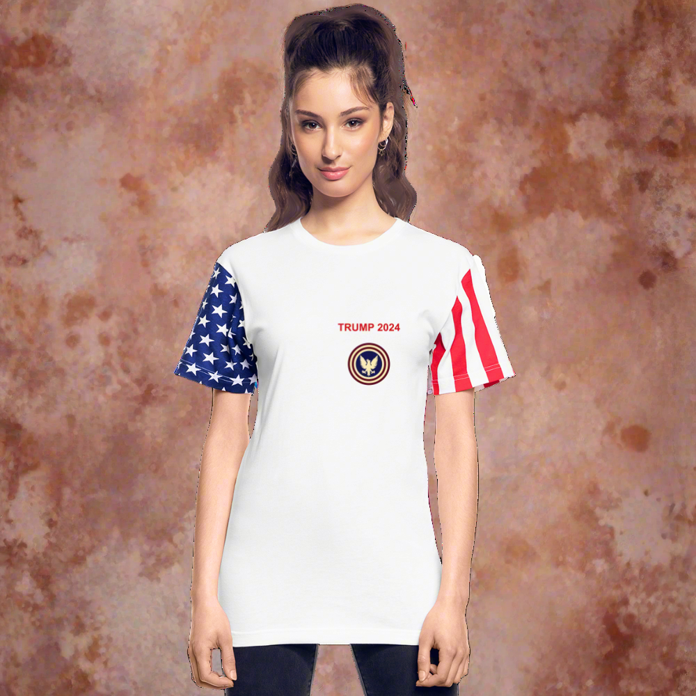 SIE CAPS "TRUMP 2024" Adult Stars & Stripes T-Shirt | LAT Code Five™ 3976 - white