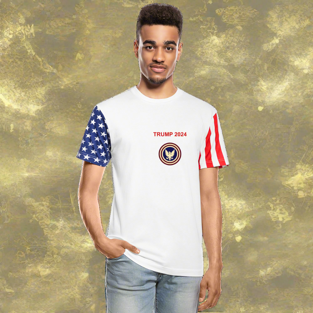 SIE CAPS "TRUMP 2024" Adult Stars & Stripes T-Shirt | LAT Code Five™ 3976 - white