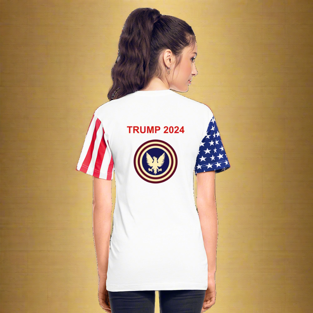 SIE CAPS "TRUMP 2024" Adult Stars & Stripes T-Shirt | LAT Code Five™ 3976 - white