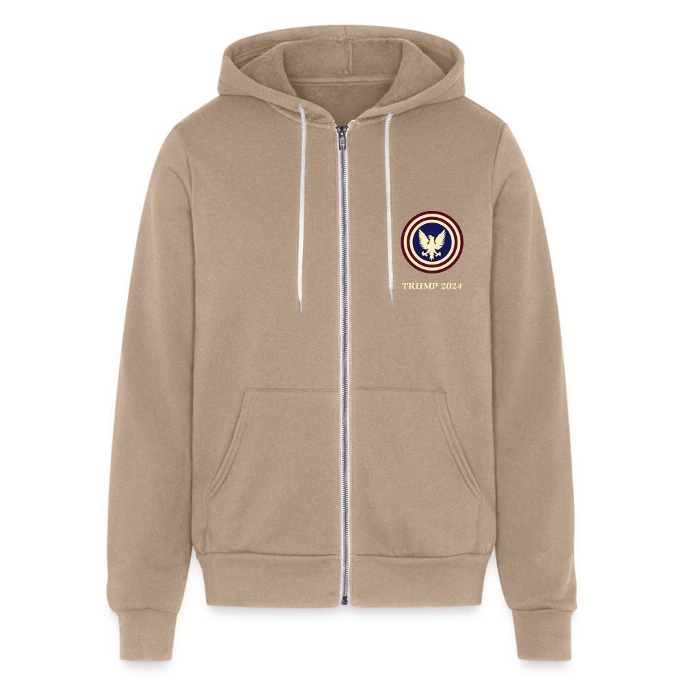 SIE  CAPS "TRUMP 2024" Bella + Canvas Unisex Full Zip Hoodie - tan