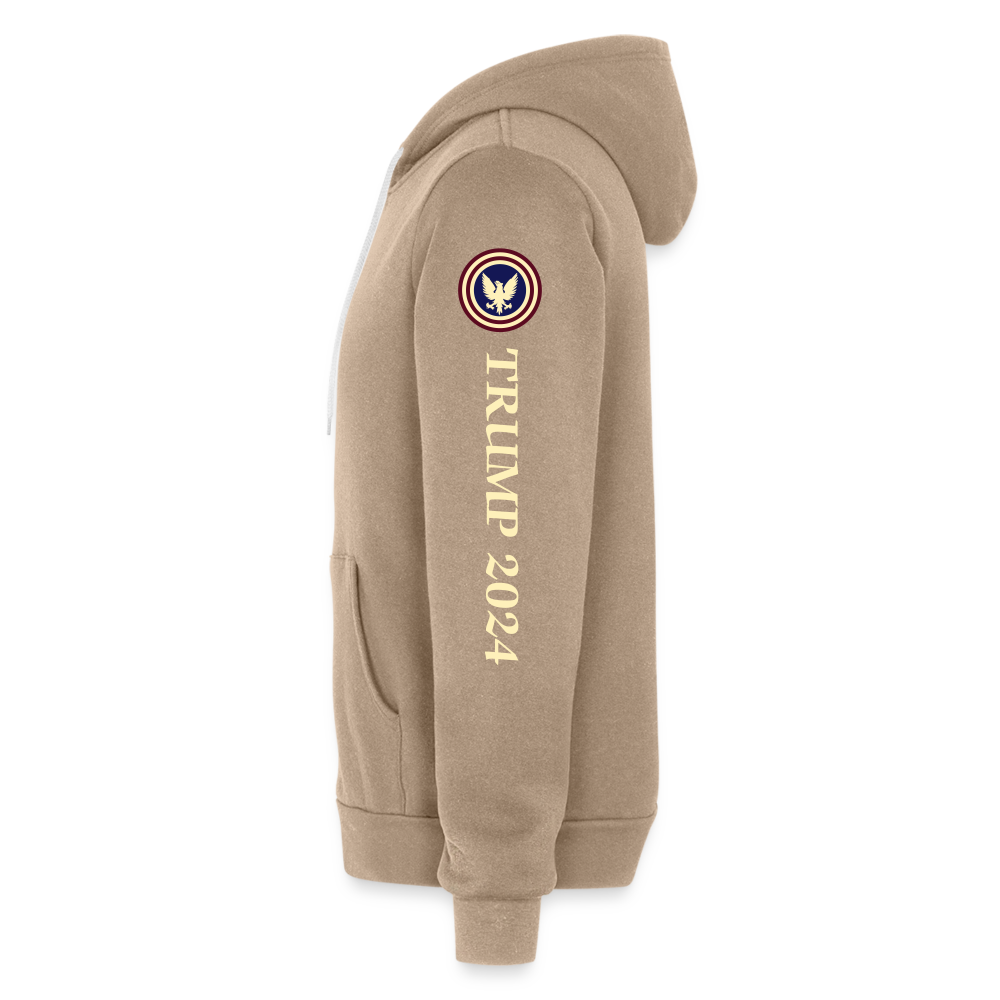 SIE  CAPS "TRUMP 2024" Bella + Canvas Unisex Full Zip Hoodie - tan
