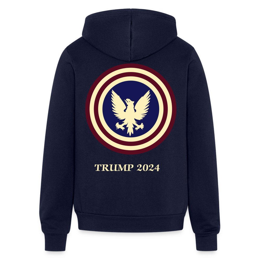 SIE  CAPS "TRUMP 2024" Bella + Canvas Unisex Full Zip Hoodie - navy