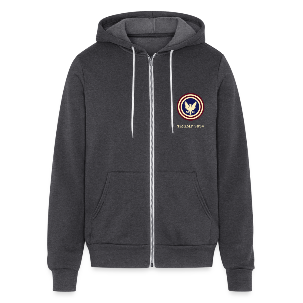 SIE  CAPS "TRUMP 2024" Bella + Canvas Unisex Full Zip Hoodie - charcoal grey