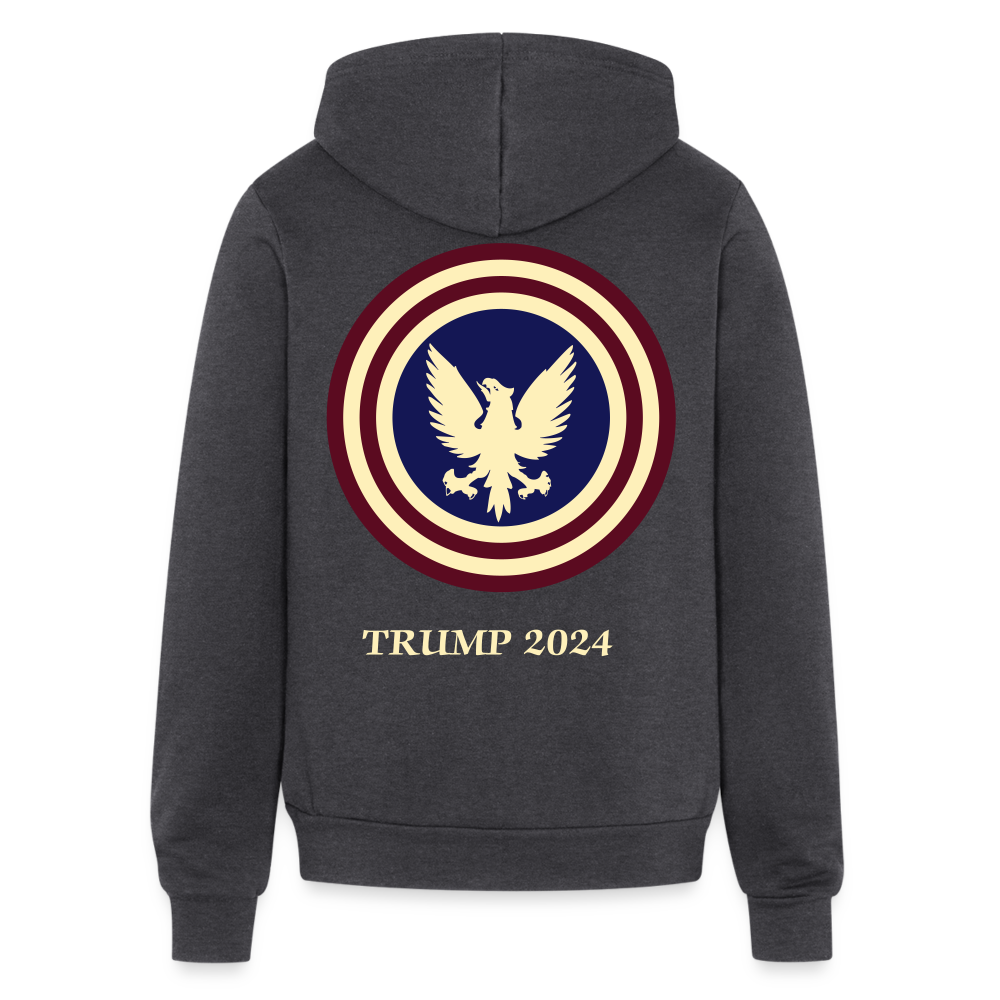 SIE  CAPS "TRUMP 2024" Bella + Canvas Unisex Full Zip Hoodie - charcoal grey