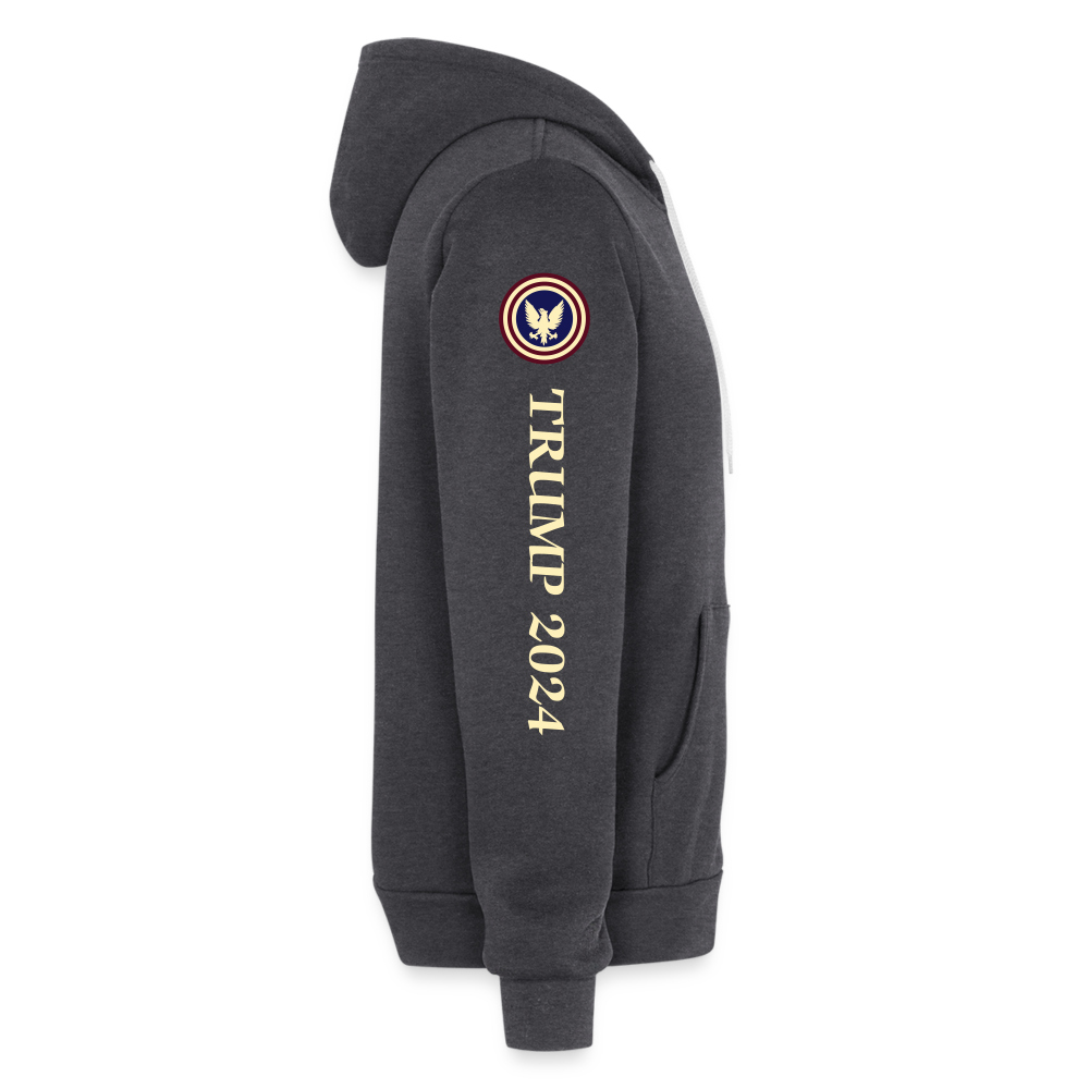 SIE  CAPS "TRUMP 2024" Bella + Canvas Unisex Full Zip Hoodie - charcoal grey