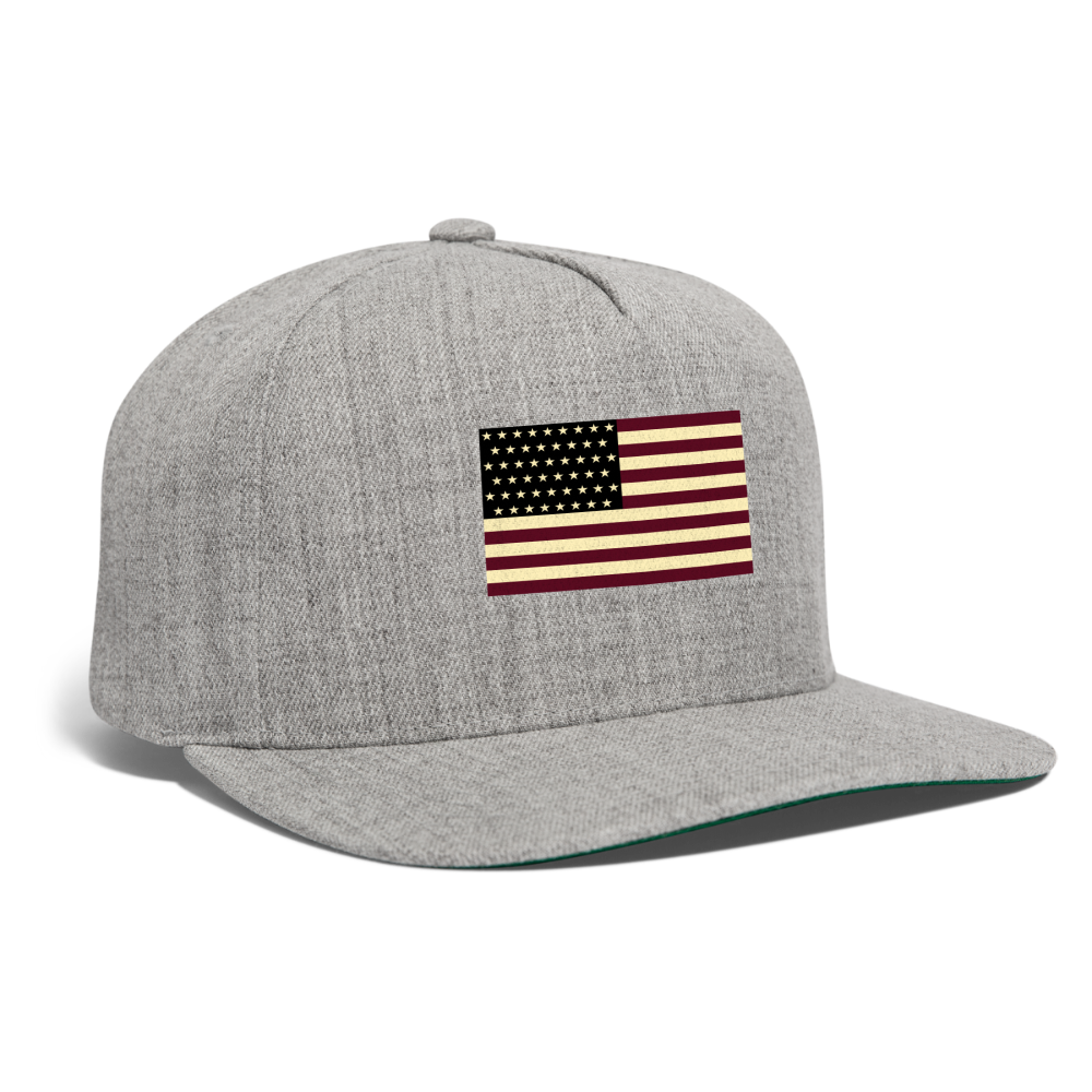 SIE CAPS "AMERICAN FLAG Authentic Snapback Baseball Cap - heather gray