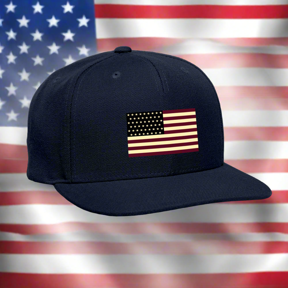 SIE CAPS "AMERICAN FLAG Authentic Snapback Baseball Cap - navy