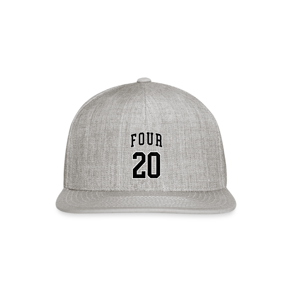 SIE CAPS "FOUR 20" Authentic Snapback Baseball Cap - heather gray