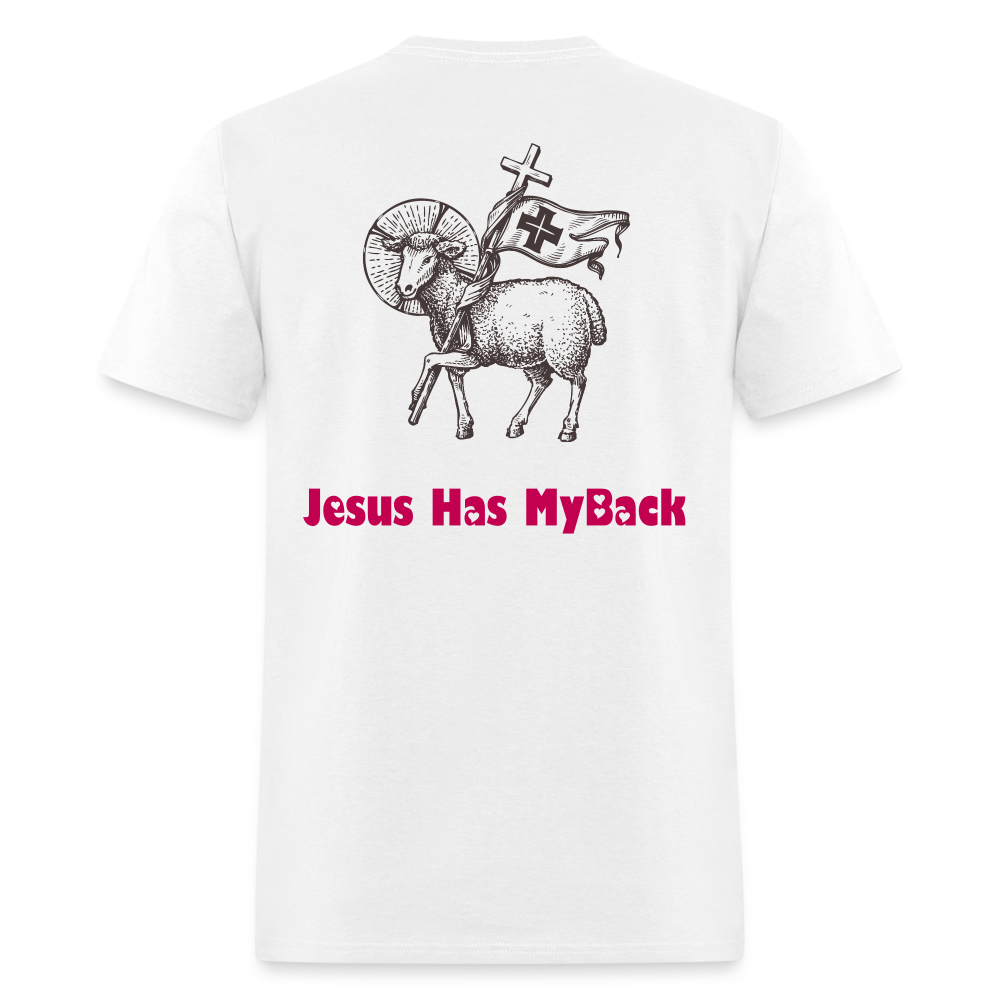 SIE CAPS "JESUS HAS MY BACK" Unisex Classic T-Shirt - white