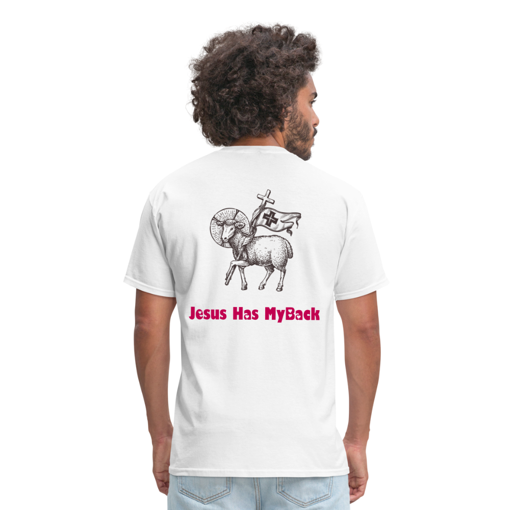 SIE CAPS "JESUS HAS MY BACK" Unisex Classic T-Shirt - white