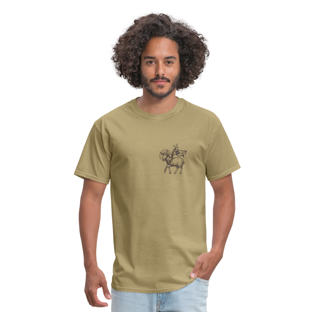 SIE CAPS "JESUS HAS MY BACK" Unisex Classic T-Shirt - khaki