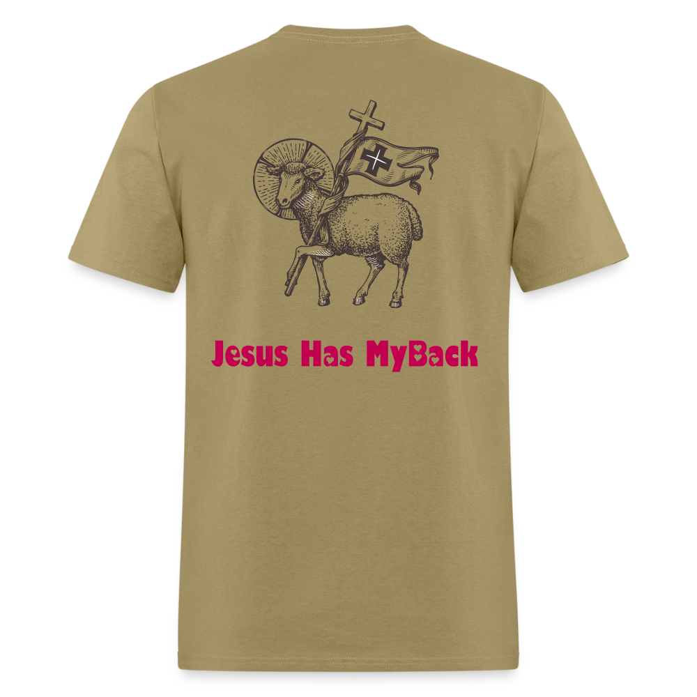 SIE CAPS "JESUS HAS MY BACK" Unisex Classic T-Shirt - khaki