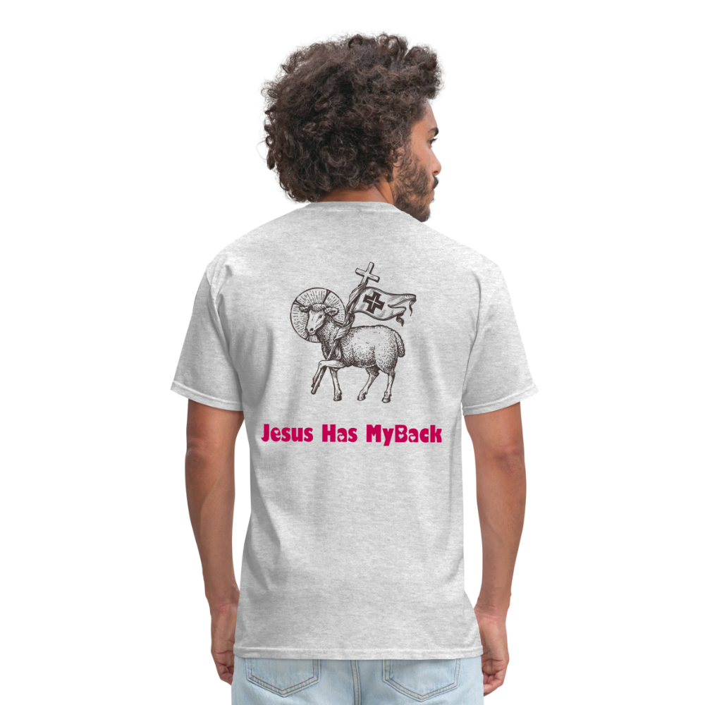 SIE CAPS "JESUS HAS MY BACK" Unisex Classic T-Shirt - heather gray