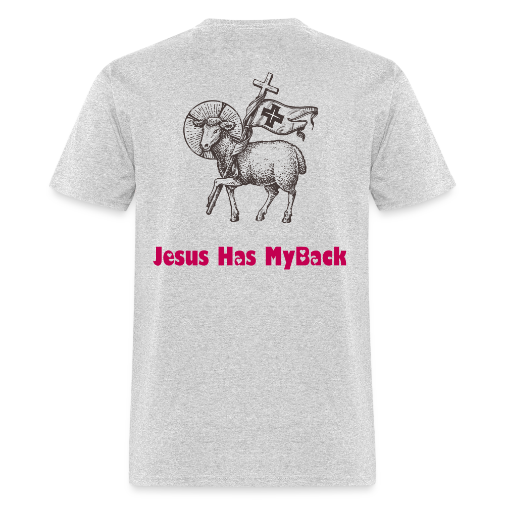 SIE CAPS "JESUS HAS MY BACK" Unisex Classic T-Shirt - heather gray