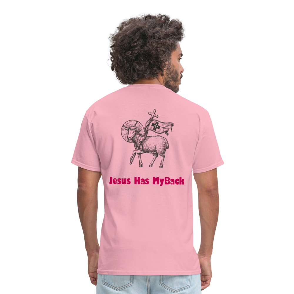 SIE CAPS "JESUS HAS MY BACK" Unisex Classic T-Shirt - pink