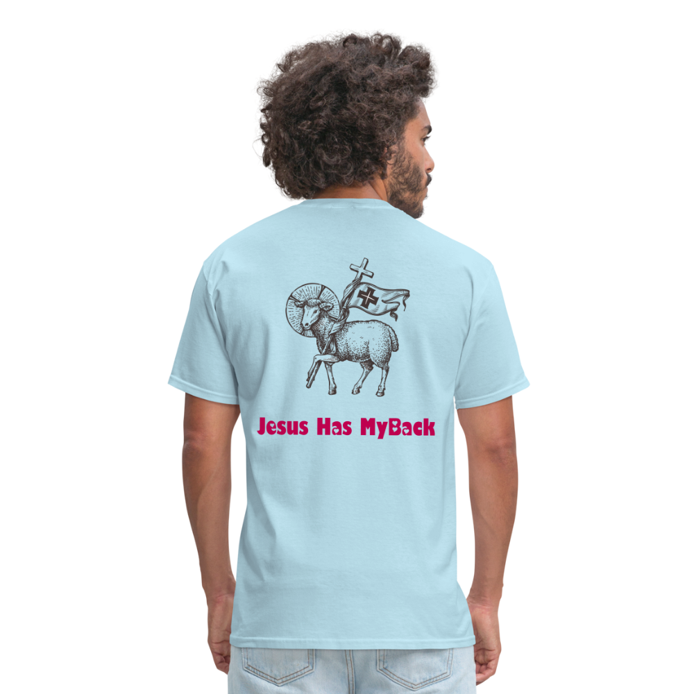 SIE CAPS "JESUS HAS MY BACK" Unisex Classic T-Shirt - powder blue