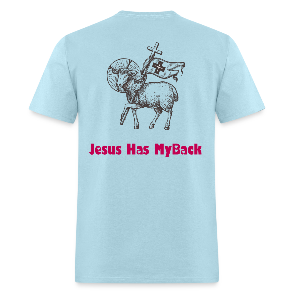 SIE CAPS "JESUS HAS MY BACK" Unisex Classic T-Shirt - powder blue