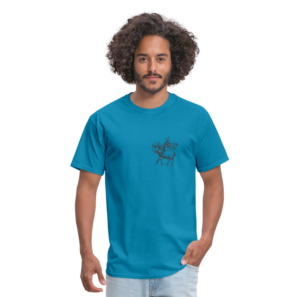 SIE CAPS "JESUS HAS MY BACK" Unisex Classic T-Shirt - turquoise