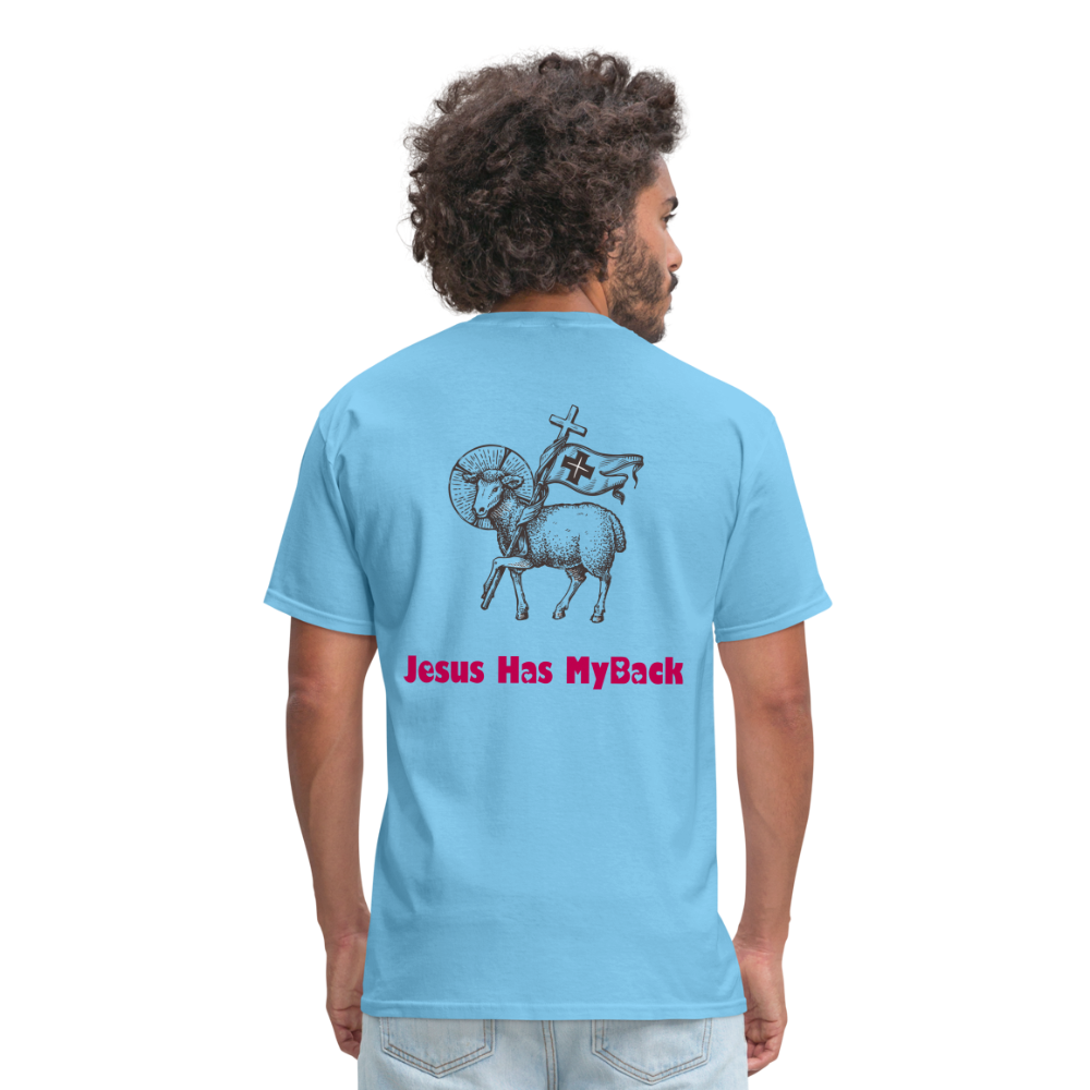 SIE CAPS "JESUS HAS MY BACK" Unisex Classic T-Shirt - aquatic blue