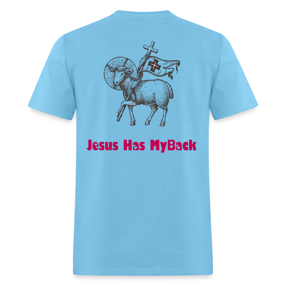 SIE CAPS "JESUS HAS MY BACK" Unisex Classic T-Shirt - aquatic blue