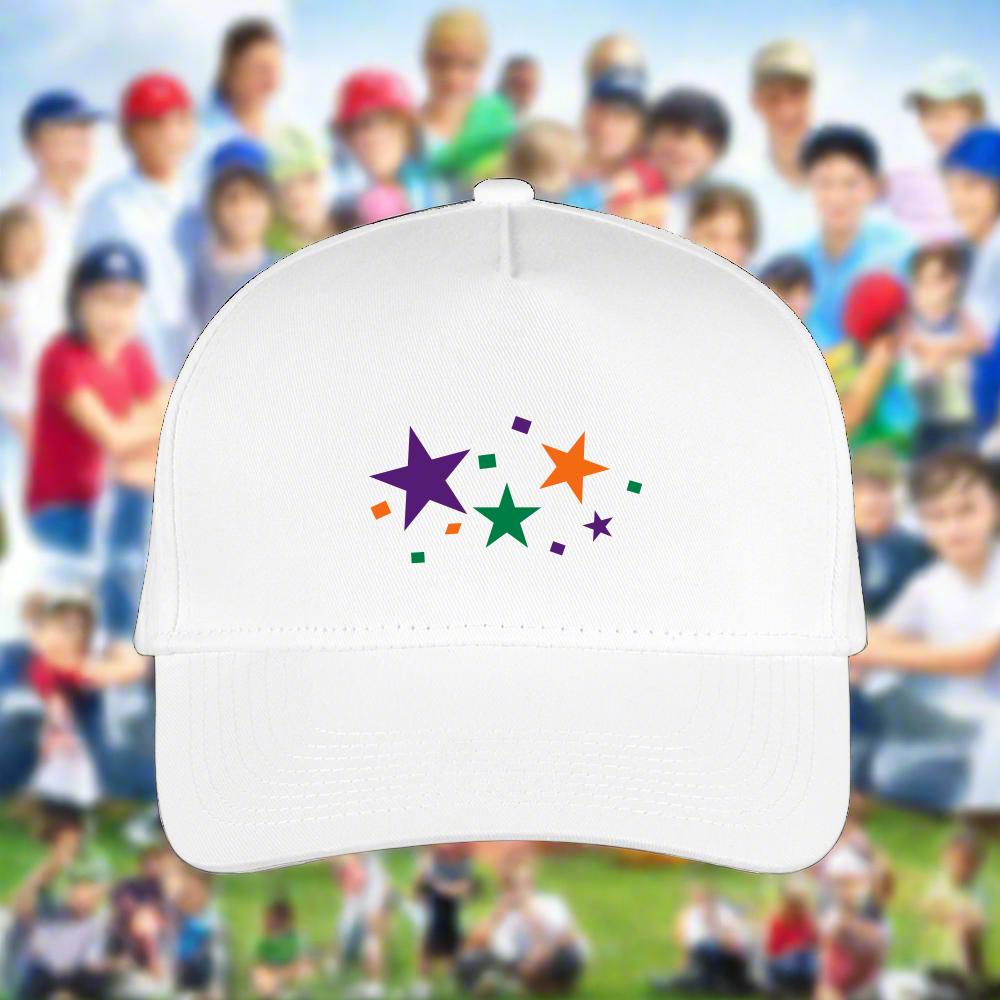 "STARS" Snapback Kid's Baseball Cap - white