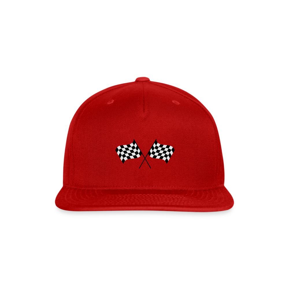 CHECKERED FLAGS Snapback Baseball Cap - red