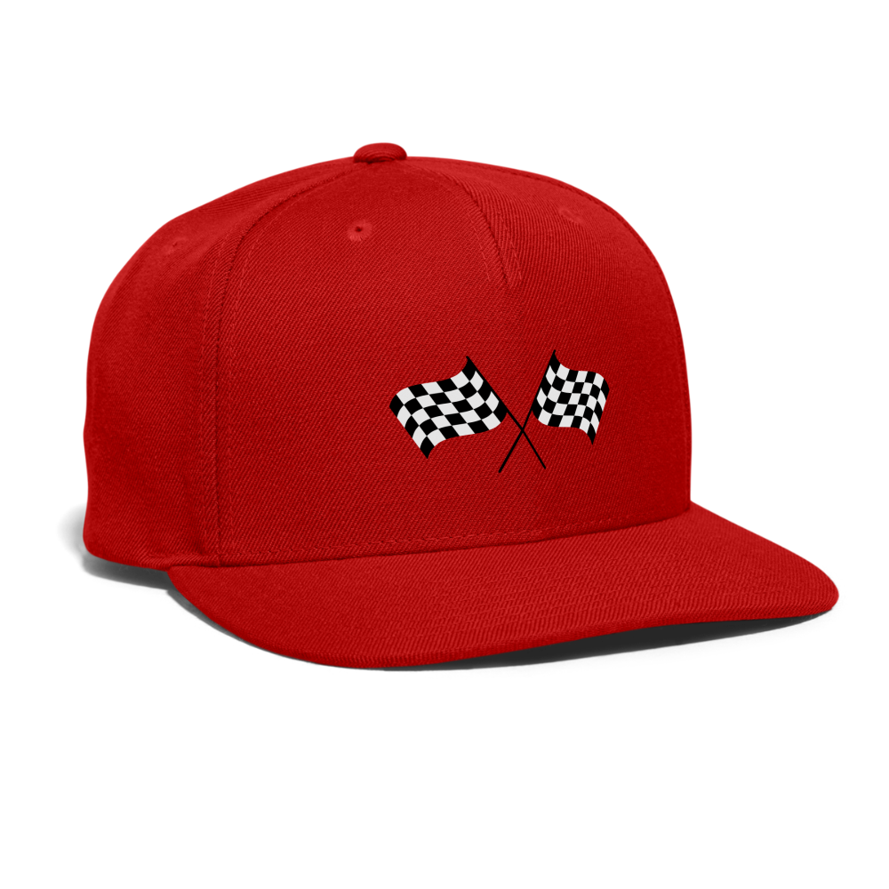 CHECKERED FLAGS Snapback Baseball Cap - red