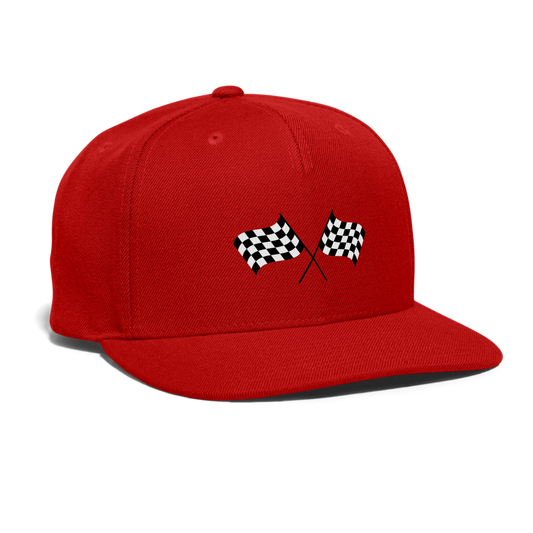 CHECKERED FLAGS Snapback Baseball Cap - red