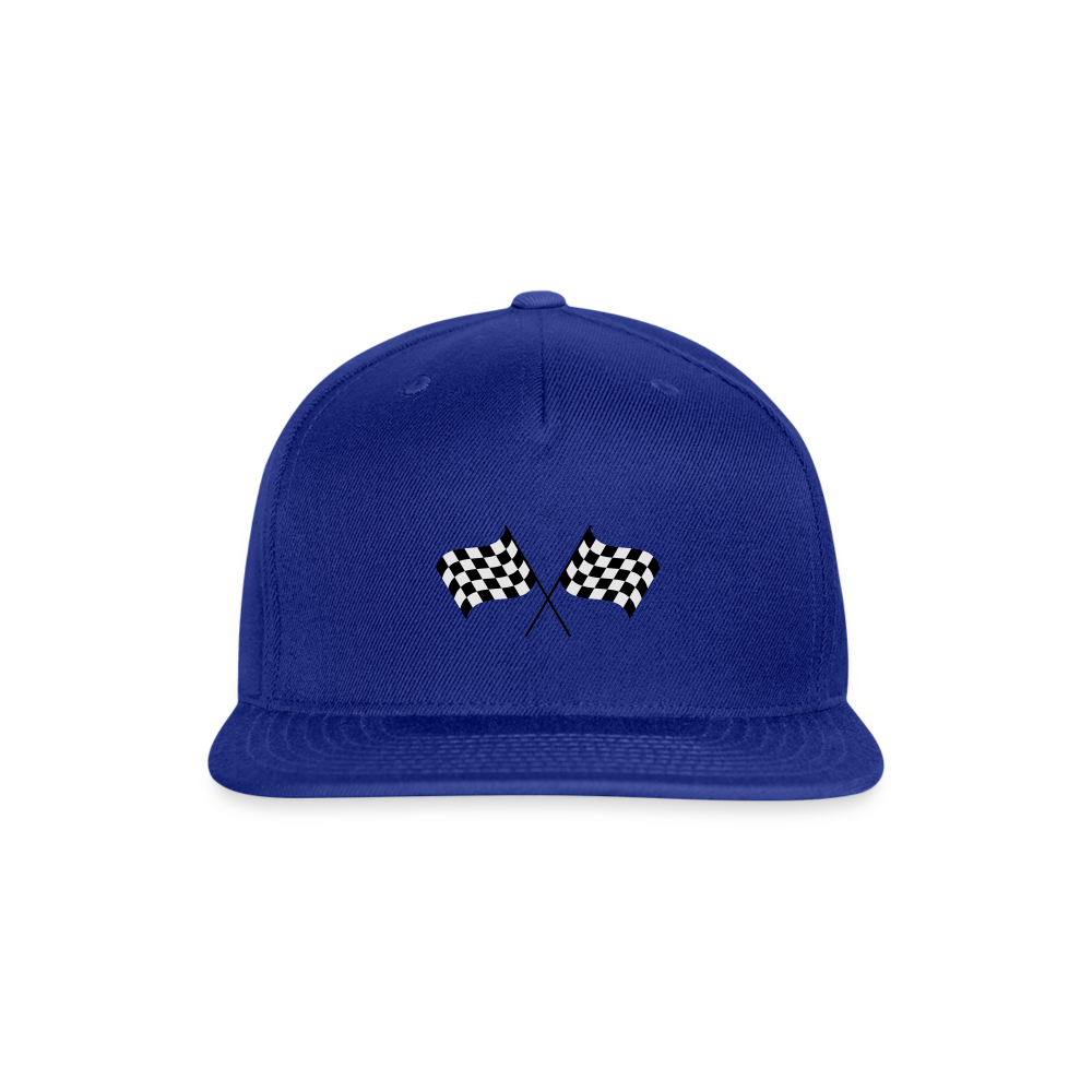 CHECKERED FLAGS Snapback Baseball Cap - royal blue