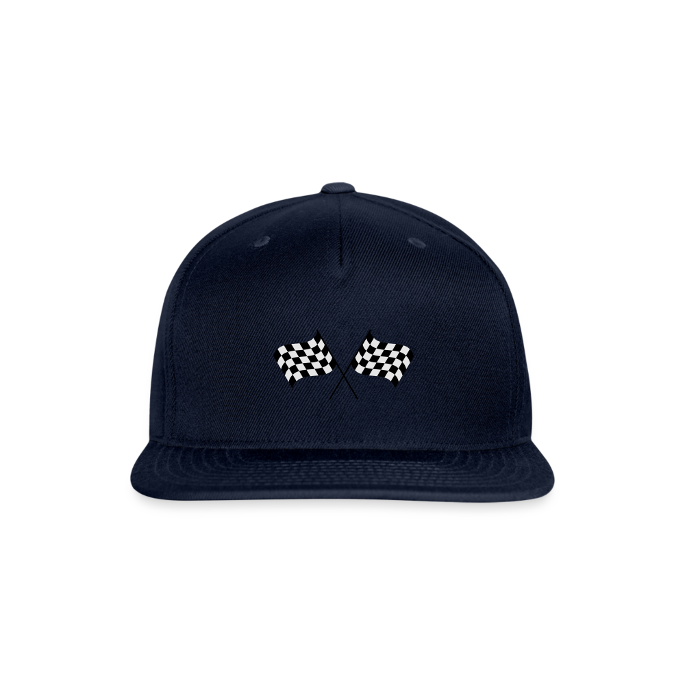 CHECKERED FLAGS Snapback Baseball Cap - navy