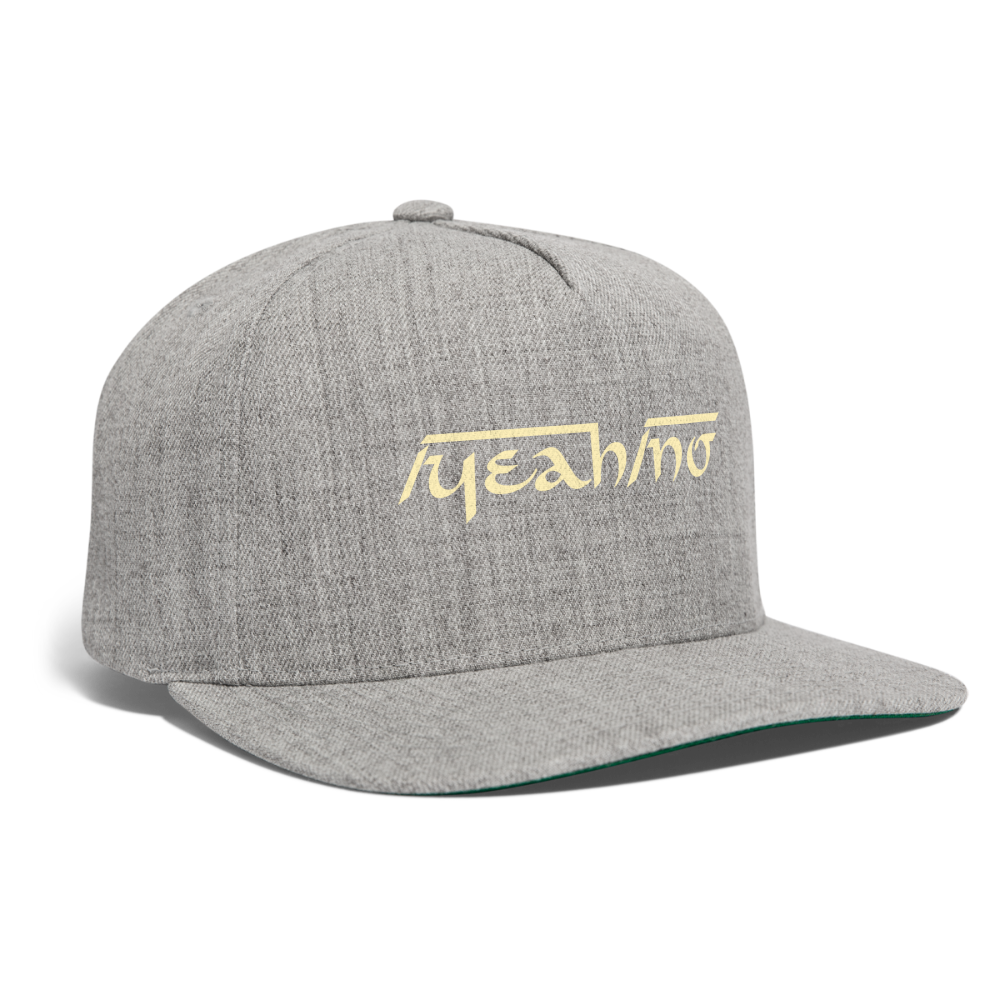 YEAH NO Snapback Baseball Cap - heather gray