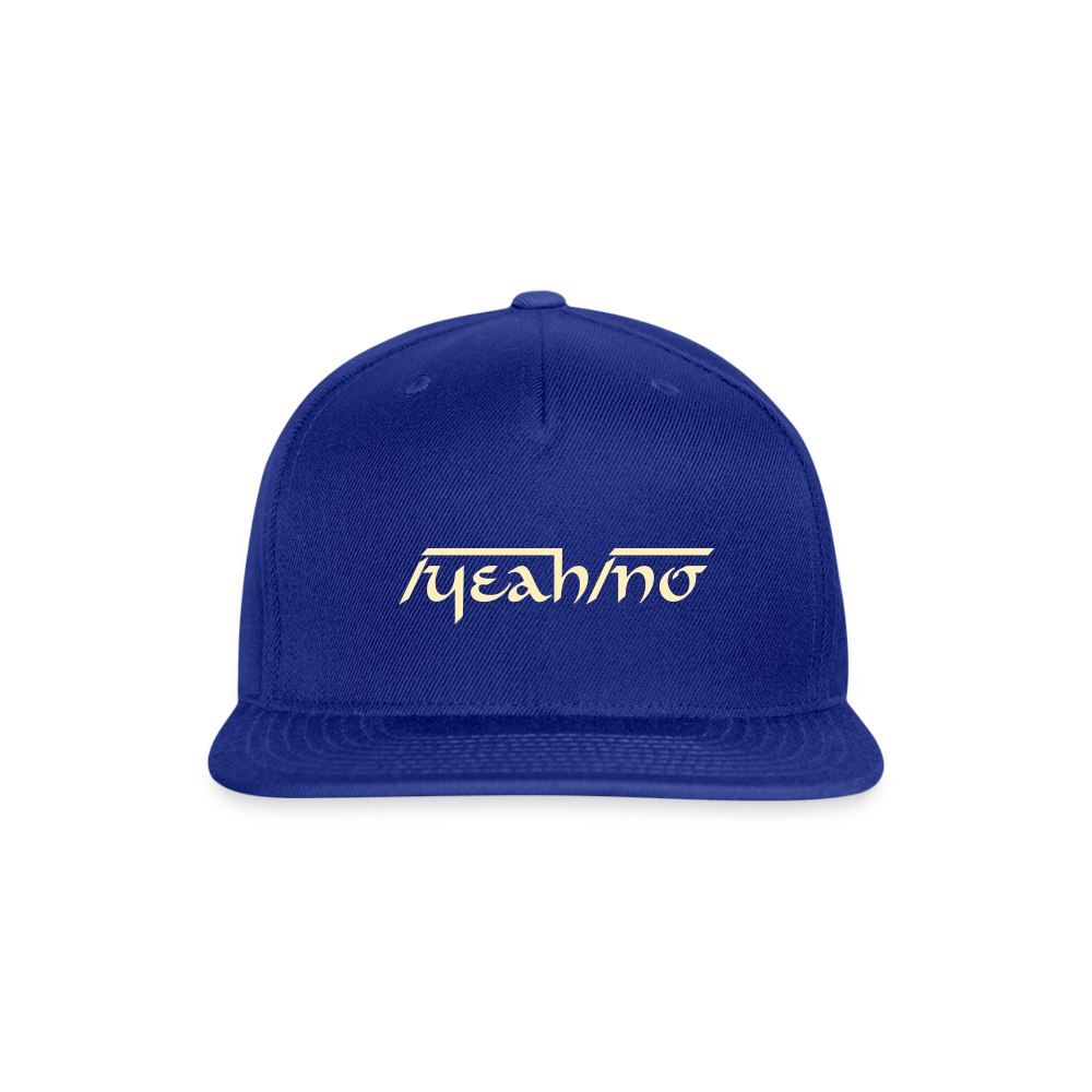 YEAH NO Snapback Baseball Cap - royal blue