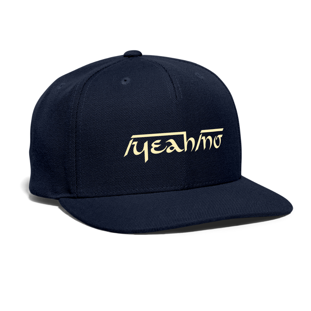 YEAH NO Snapback Baseball Cap - navy