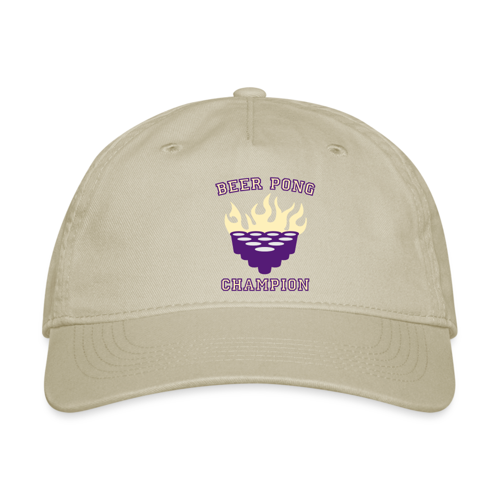 SIE CAPS "BEER PONG CHAMP" Organic Baseball Cap - khaki