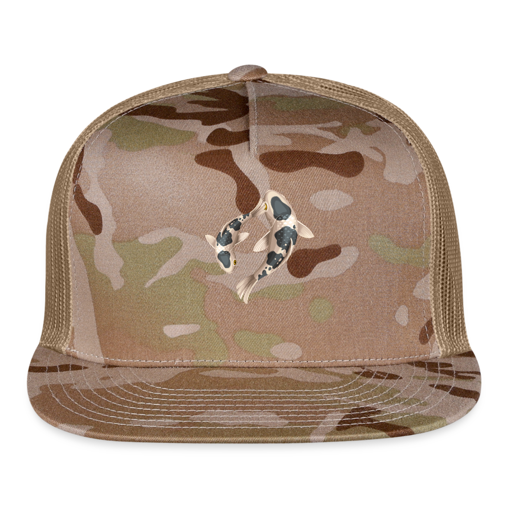 SIE CAPS "CAMO FISH" 2 Vented Snapback Trucker Cap - MultiCam\tan