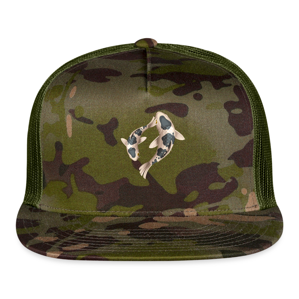 SIE CAPS "CAMO FISH" 2 Vented Snapback Trucker Cap - MultiCam\green