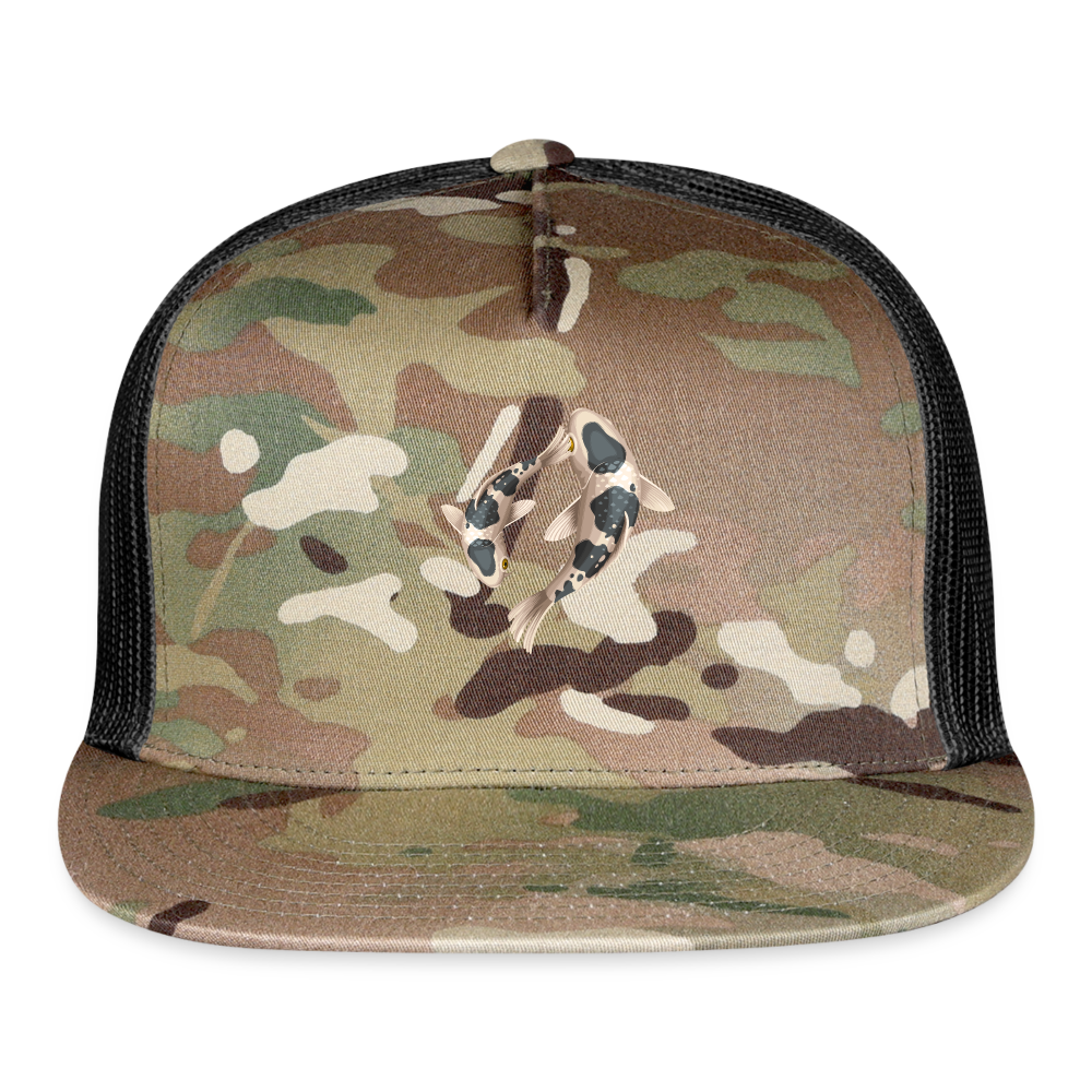 SIE CAPS "CAMO FISH" 2 Vented Snapback Trucker Cap - MultiCam\black