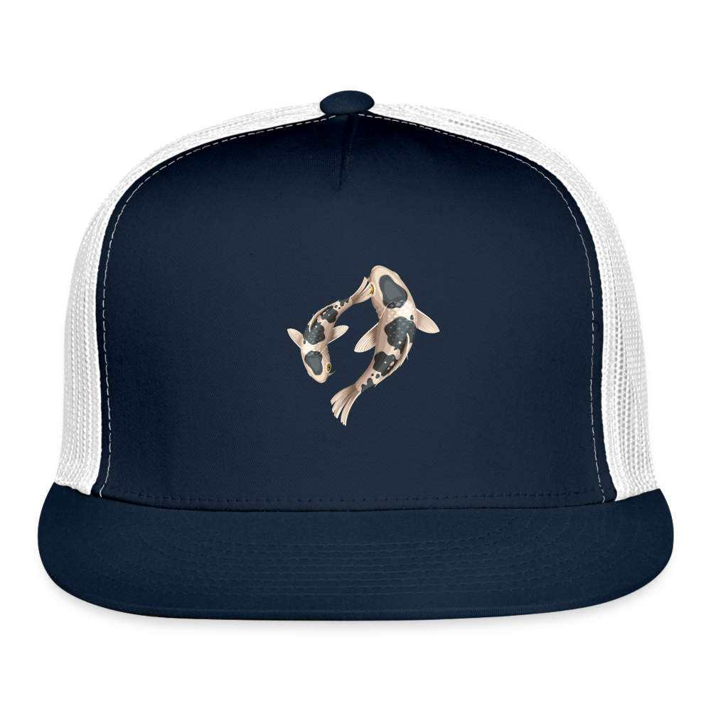 SIE CAPS "CAMO FISH" 2 Vented Snapback Trucker Cap - navy/white