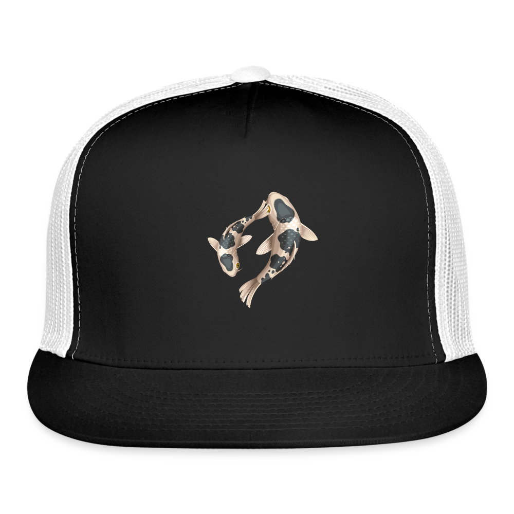 SIE CAPS "CAMO FISH" 2 Vented Snapback Trucker Cap - black/white