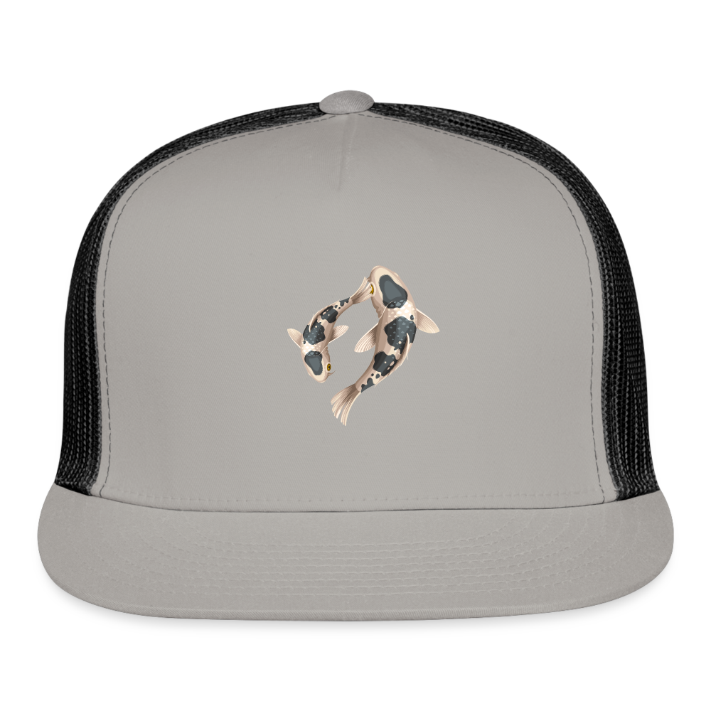 SIE CAPS "CAMO FISH" 2 Vented Snapback Trucker Cap - gray/black