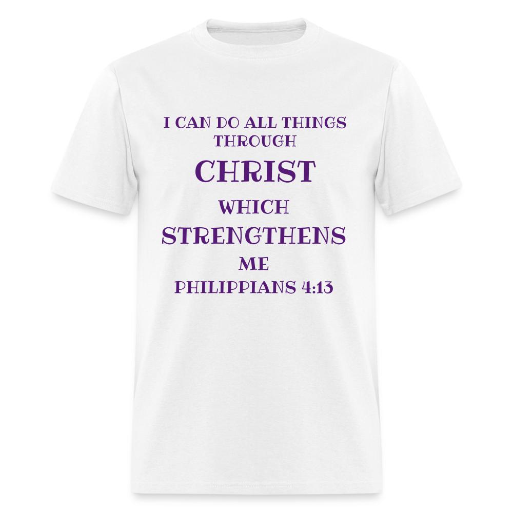 SIE CAPS  PHILIPPIANS 4:13 Unisex Tee Shirts - white