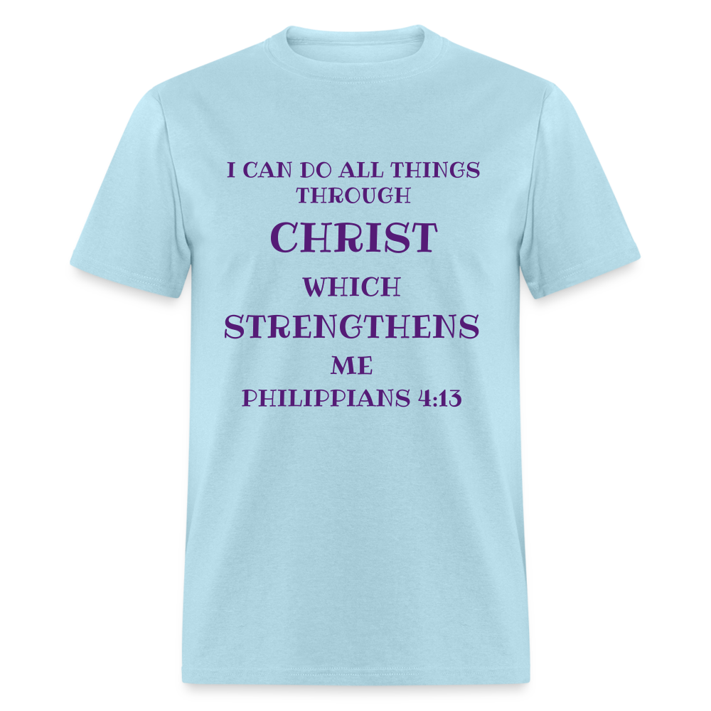 SIE CAPS  PHILIPPIANS 4:13 Unisex Tee Shirts - powder blue