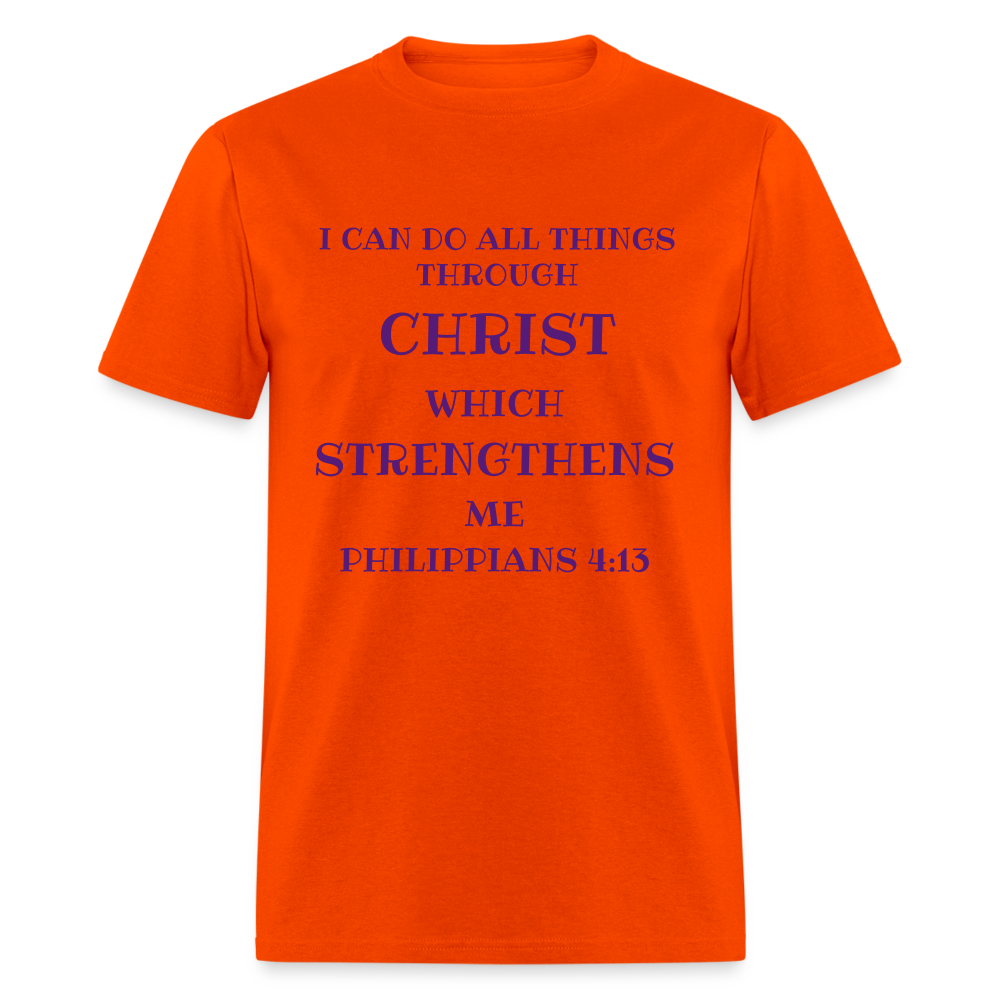 SIE CAPS  PHILIPPIANS 4:13 Unisex Tee Shirts - orange