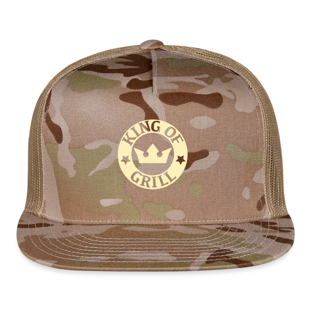 SIE CAPS "KING OF GRILL" Vented Camo Snapback Cap - MultiCam\tan