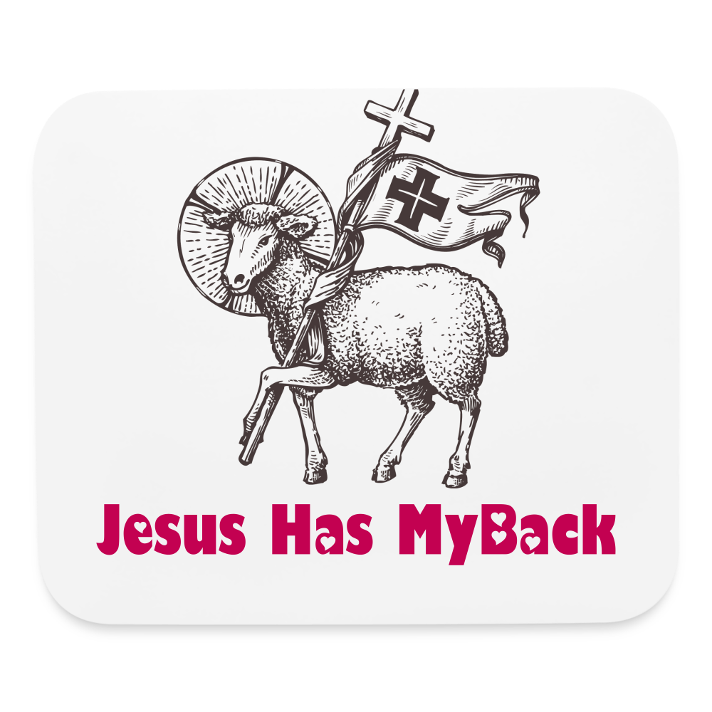 SIE CAPS Jesus Has My Back Mouse Pad - white